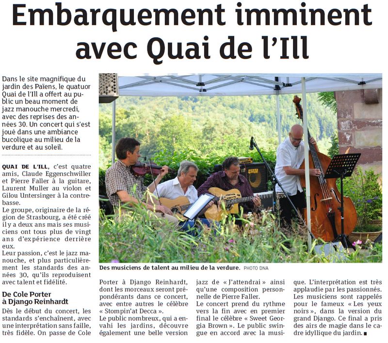 Article Les Dernières Nouvelles d'Alsace du dimanche 18 août 2013